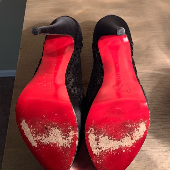 Christian Louboutin Peep Toe Mesh Heel - Picture 3 of 3